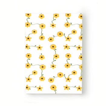 Caiet tip Agenda Heartwork cu muchie cusuta, Ghirlande flori mici galbene, Latime 140 mm x Inaltime 200 mm Caiet tip Agenda Heartwork cu muchie cusuta, Ghirlande flori mici galbene, Latime 140 mm x Inaltime 200 mm