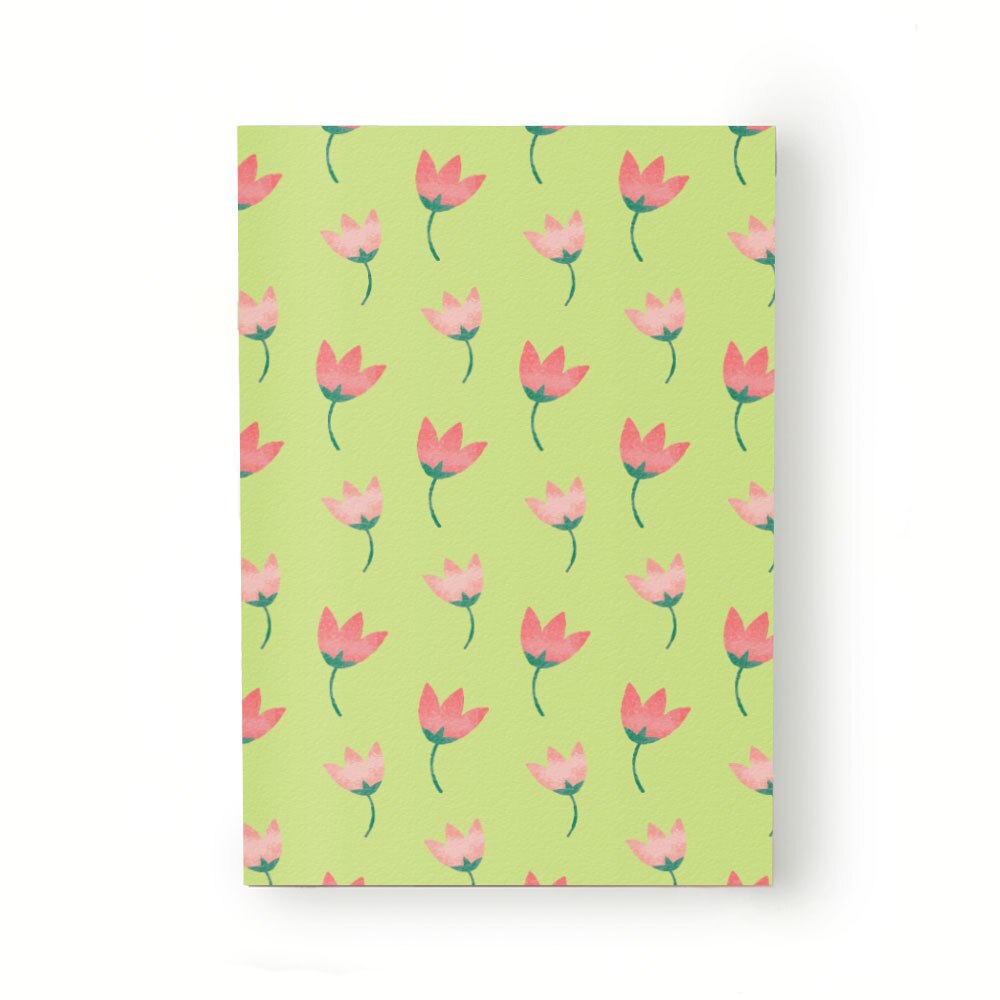 Caiet tip Agenda Heartwork cu muchie cusuta, Lalele model verde, Latime 140 mm x Inaltime 200 mm