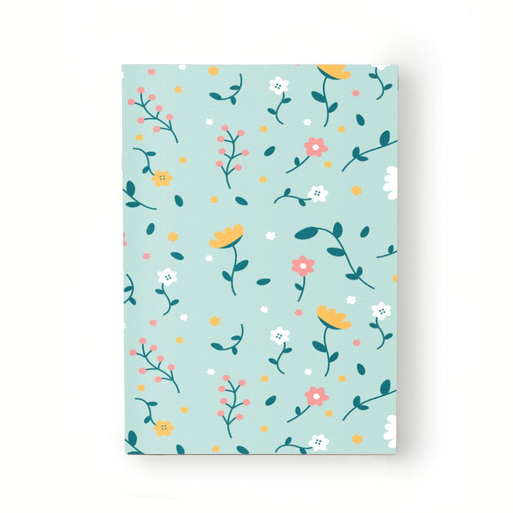 Caiet tip Agenda Heartwork cu muchie cusuta, Elemente florale verde, Latime 140 mm x Inaltime 200 mm