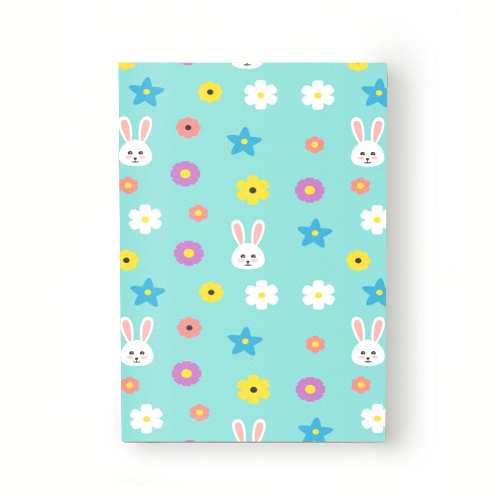 Caiet tip Agenda Heartwork cu muchie cusuta, Iepurasi si Floricele colorate, Latime 140 mm x Inaltime 200 mm