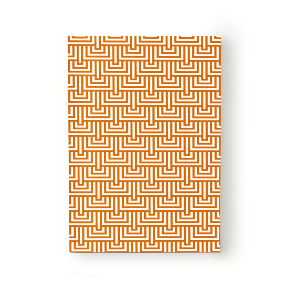 Caiet tip Agenda Heartwork cu muchie cusuta, Linii triunghiuri portocaliu, Latime 140 mm x Inaltime 200 mm