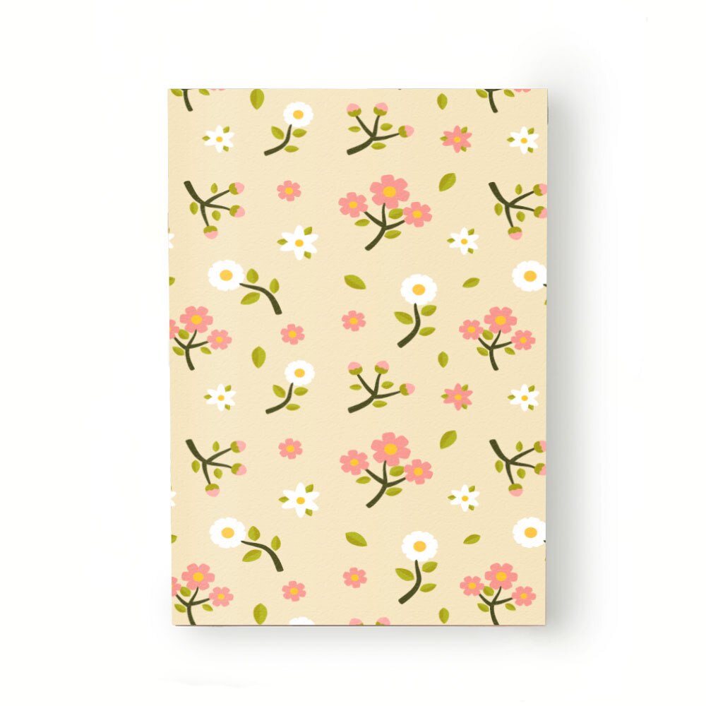 Caiet tip Agenda Heartwork cu muchie cusuta, Crengute cu flori albe si roz, Latime 140 mm x Inaltime 200 mm