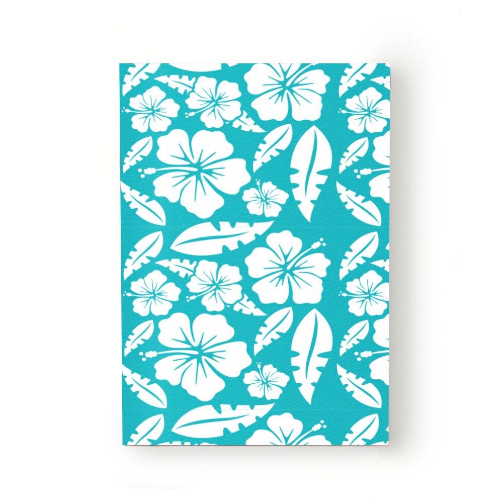 Caiet tip Agenda Heartwork cu muchie cusuta, Natura tropicala fundal turcoaz, Latime 140 mm x Inaltime 200 mm