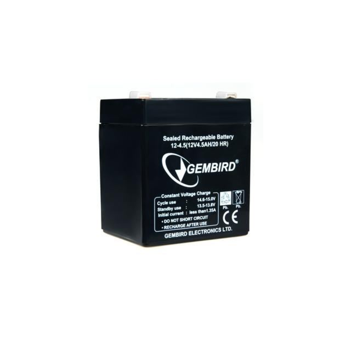 GEMBIRD UPS AKKUMULÁTOR 12V / 4.5Ah, F2(T2) csatlakozó, méret: 80x70x100mm, magasság+csatlakozó: 107mm, "BAT-12V4.5AH" (zöld bélyeg 0.5 lej)