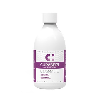Apa de gura Sensitive Biosmalt, recomandata pentru scaderea sensibilitatii dentare, CURASEPT, 300 ml Apa de gura Sensitive Biosmalt, recomandata pentru scaderea sensibilitatii dentare, CURASEPT, 300 ml