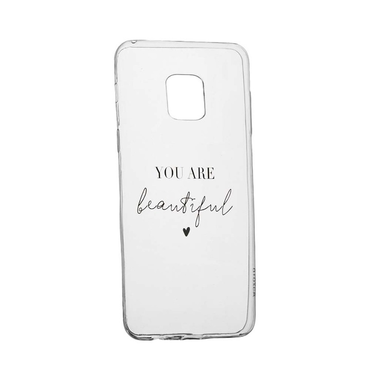 Husa cu mesaj You Are Beautiful, pentru Xiaomi Redmi Note 9 Pro, rezistenta la uzura, anti-alunecare, din silicon Premium, 477