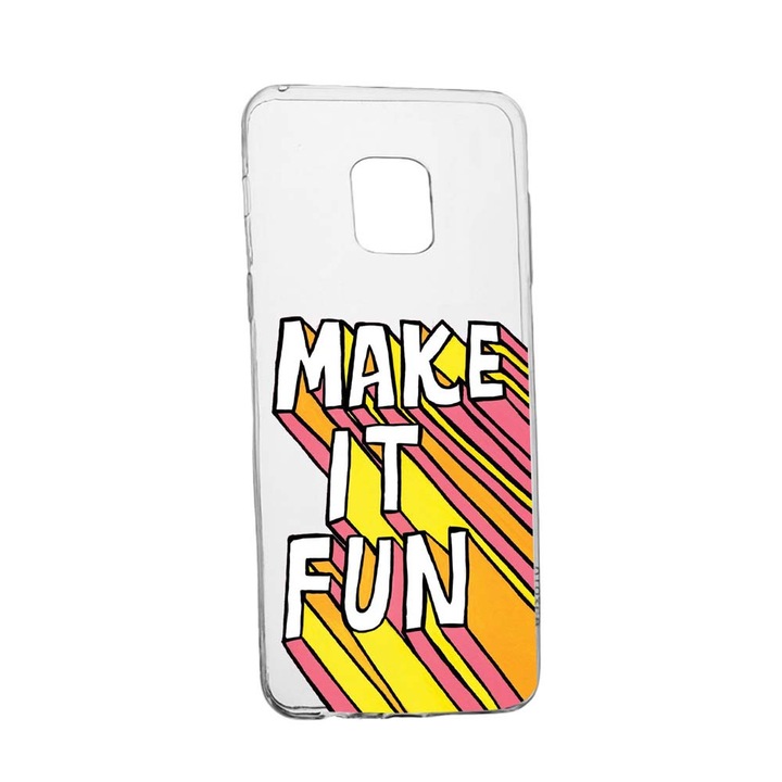Husa cu mesaj Make It Fun, pentru Xiaomi Redmi Note 9S, rezistenta la uzura, anti-alunecare, din silicon Premium, 494