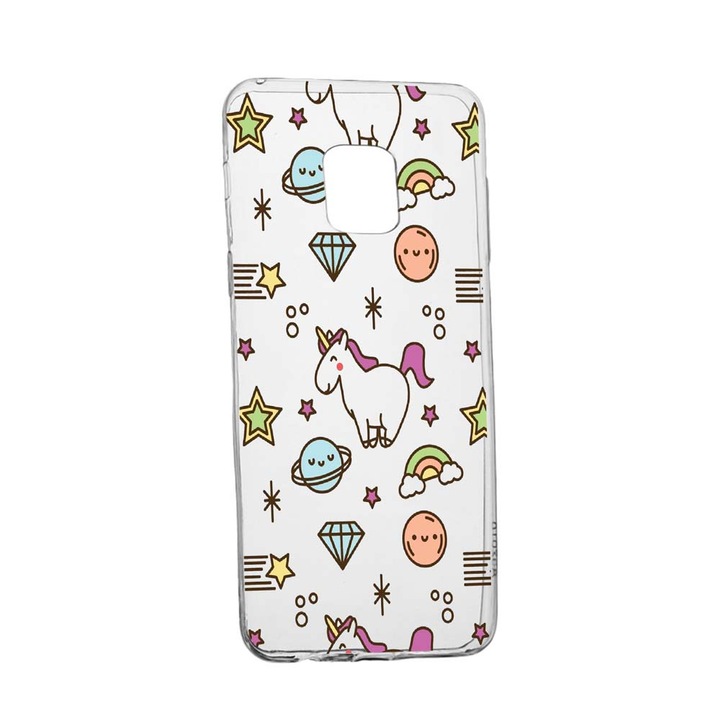 Husa Unicorn - universe, pentru Xiaomi Redmi Note 9 Pro, rezistenta la uzura, anti-alunecare, din silicon Premium, 526