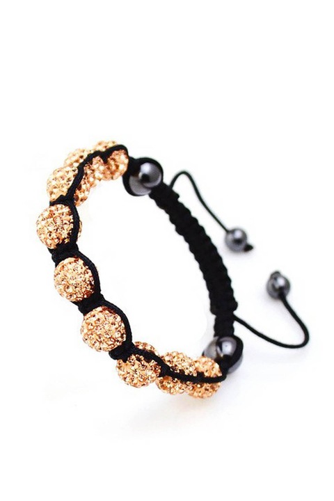 Bratara Shamballa, cu cristale, Gold