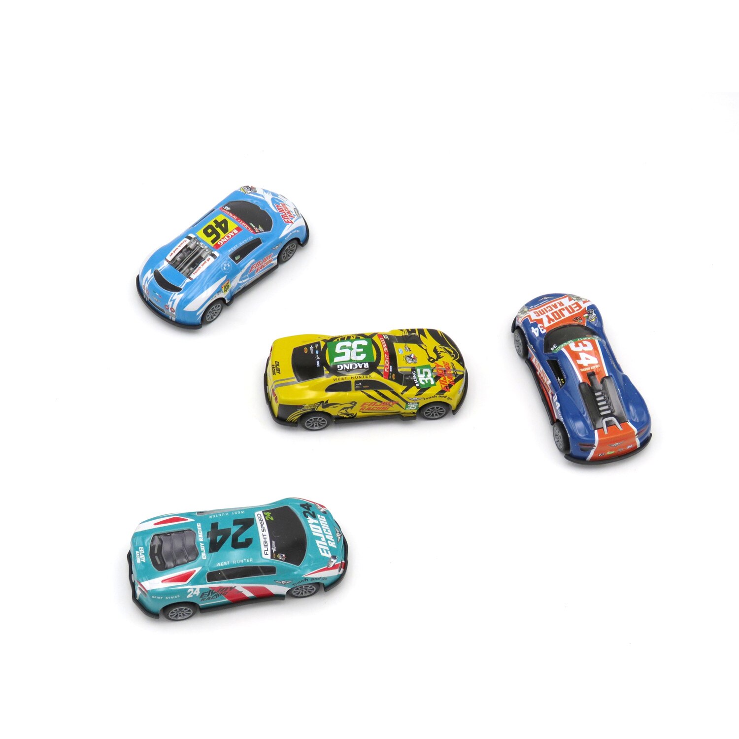 Set 4 masinute, metal ,multicolore, 8 cm