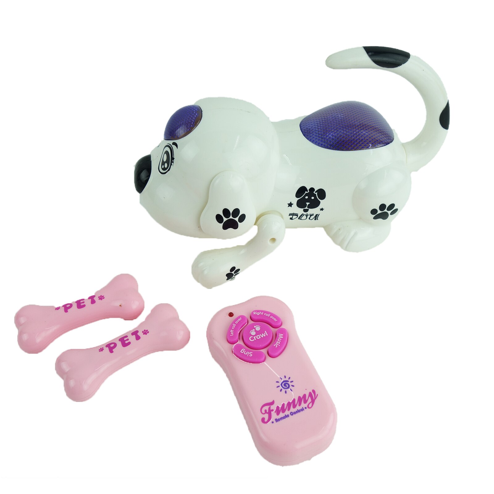 Catelus interactiv, cu muzica, luminite si miscare, multicolor