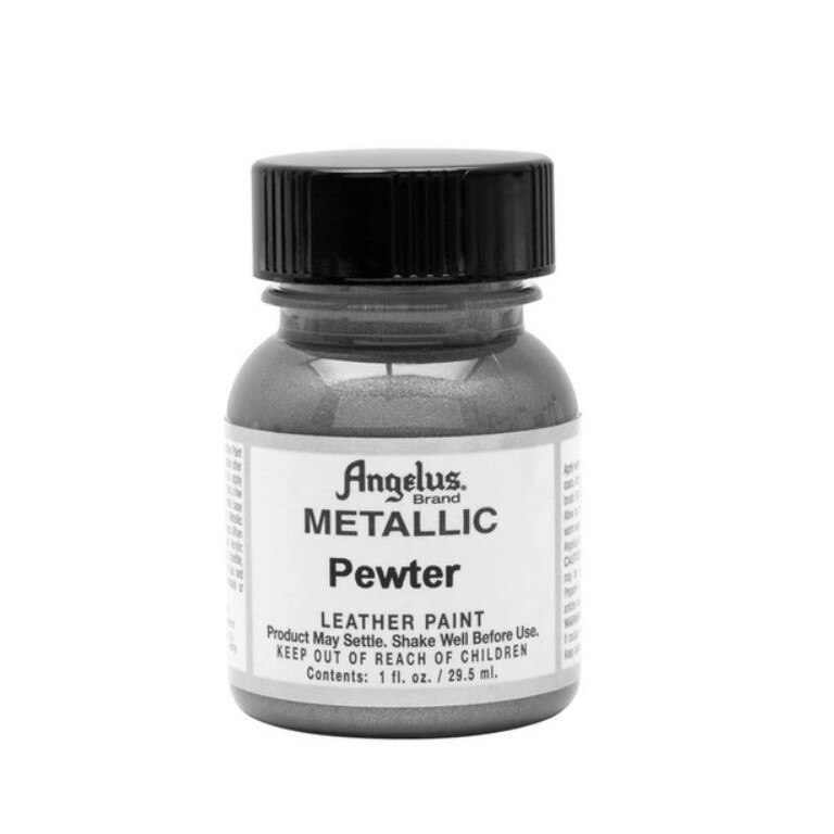 Vopsea acrilica metalizata Pewter pentru piele, Angelus 29,5ml