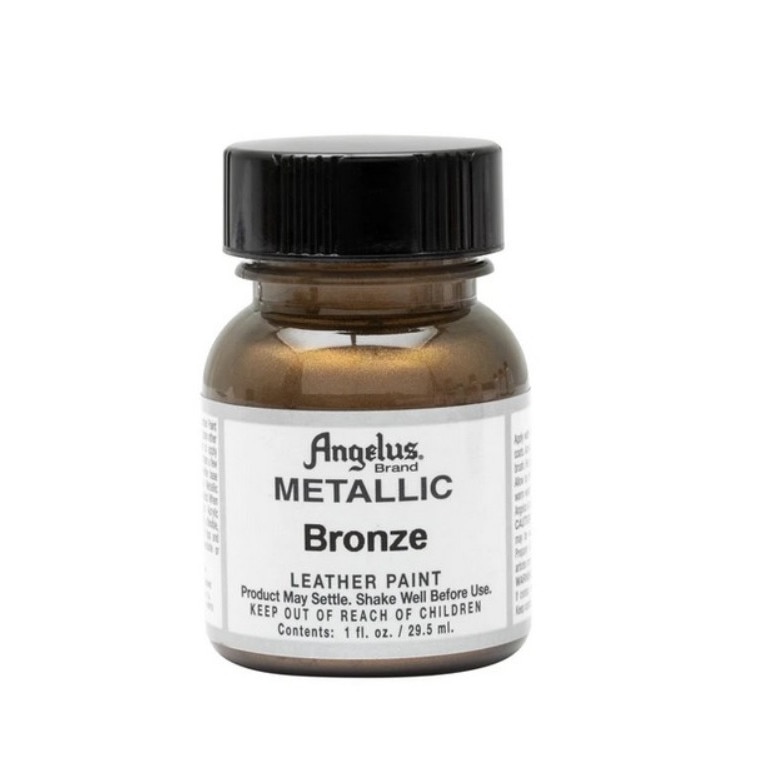 Vopsea acrilica metalizata Bronze pentru piele, Angelus 29,5ml