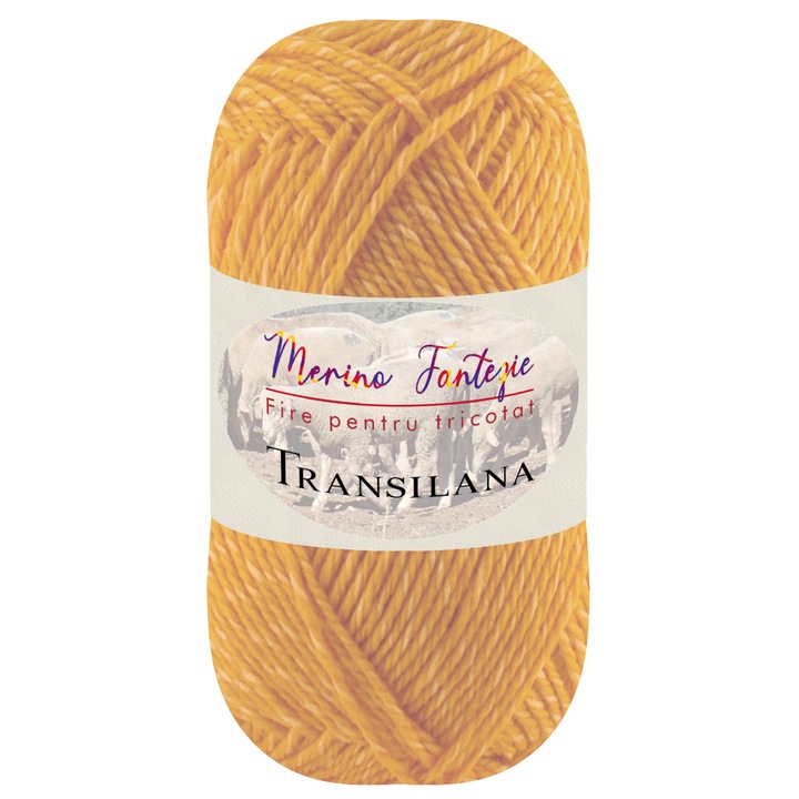 Fir pentru tricotat, Transilana, Merino Fantezie, 100% lana merinos, culoare Galben deschis/inchis F410M, 100 g, 280 m