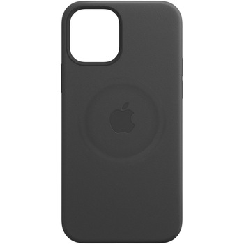 Husa de protectie Apple Leather Case MagSafe pentru iPhone 12/12 Pro, Black
