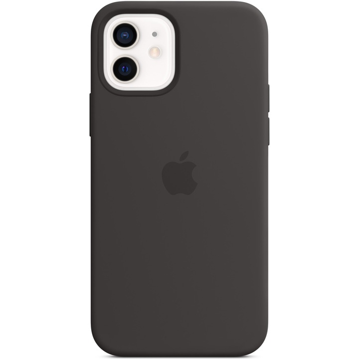 Apple iPhone 12 | 12 Pro Szilikon tok, MagSafe, Fekete