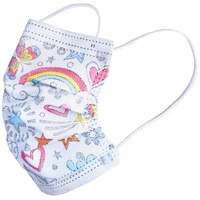 Set 50 bucati Masti faciale, pentru copii, medicale, de unica folosinta, nesterile, tip II R, Model inima