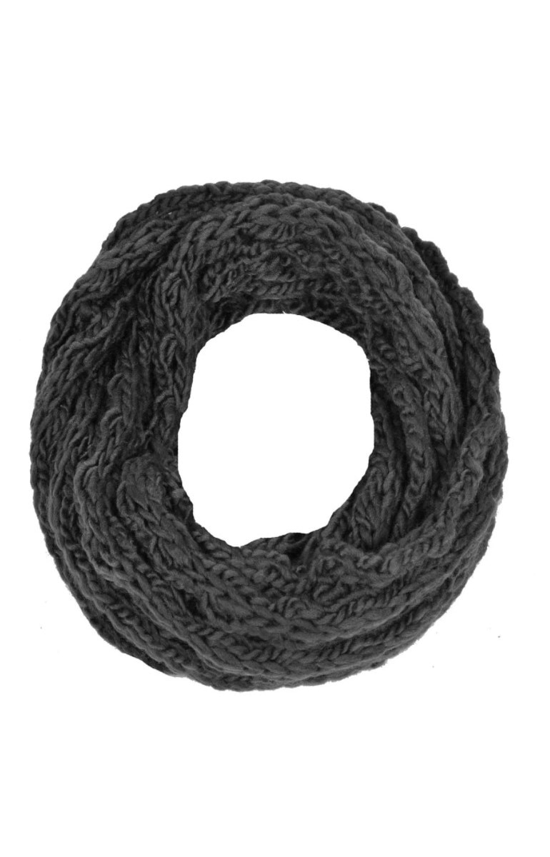 Fular circular, Zola®, de fete, tricotat, culoare nergu, ideal pentru sezonul rece