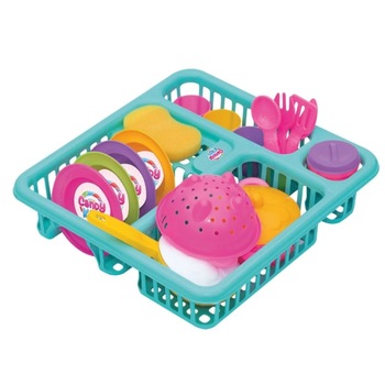 Suport de uscat vesela, Zola®, de jucarie, cu vase si tacamuri incluse, 30x28x6 cm Suport de uscat vesela, Zola®, de jucarie, cu vase si tacamuri incluse, 30x28x6 cm