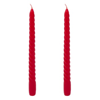 Set 2 lumanari rosii decorative de Craciun, 2 x 25 cm Set 2 lumanari rosii decorative de Craciun, 2 x 25 cm