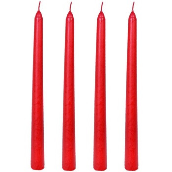Set 4 lumanari rosii decorative de Craciun, 2.5 x 25 cm Set 4 lumanari rosii decorative de Craciun, 2.5 x 25 cm
