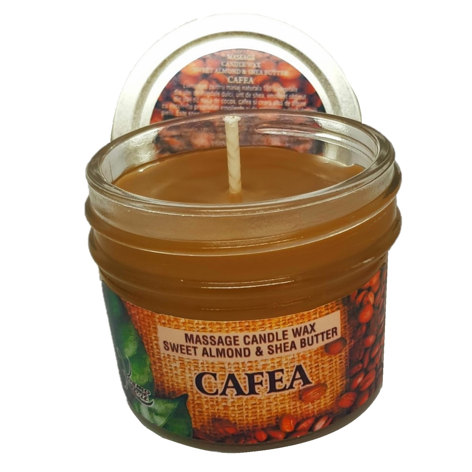 Lumanare pentru masaj - CAFEA - Massage Candle Wax Sweet Almond & Shea Butter 100 ml
