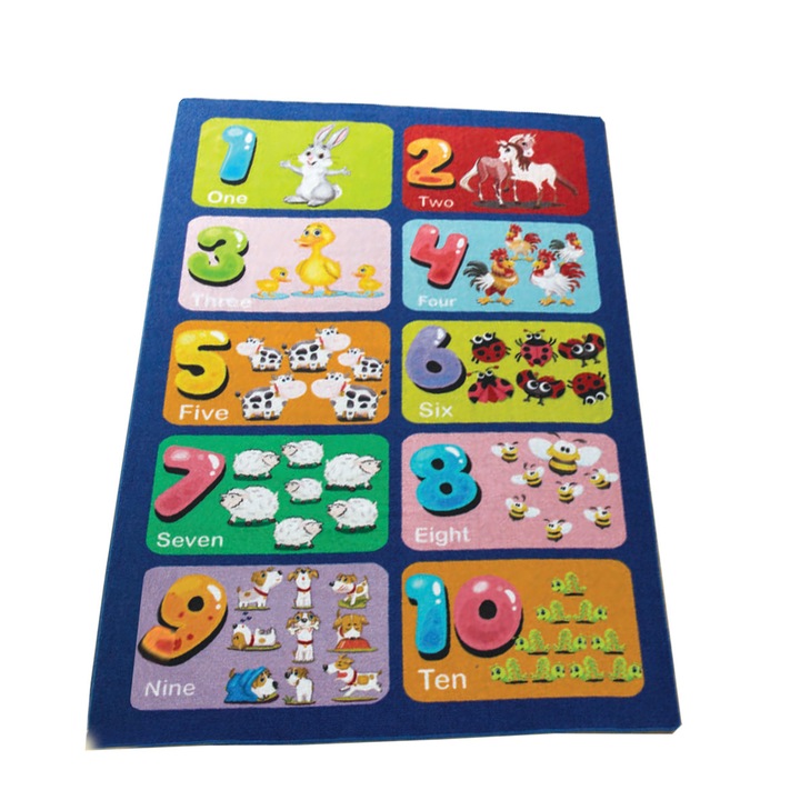 Covor copii educativ, antiderapant, 133x190cm, inaltime fir 6 mm, 100% poliamida, greutate 1350g /mp, model Top Ten