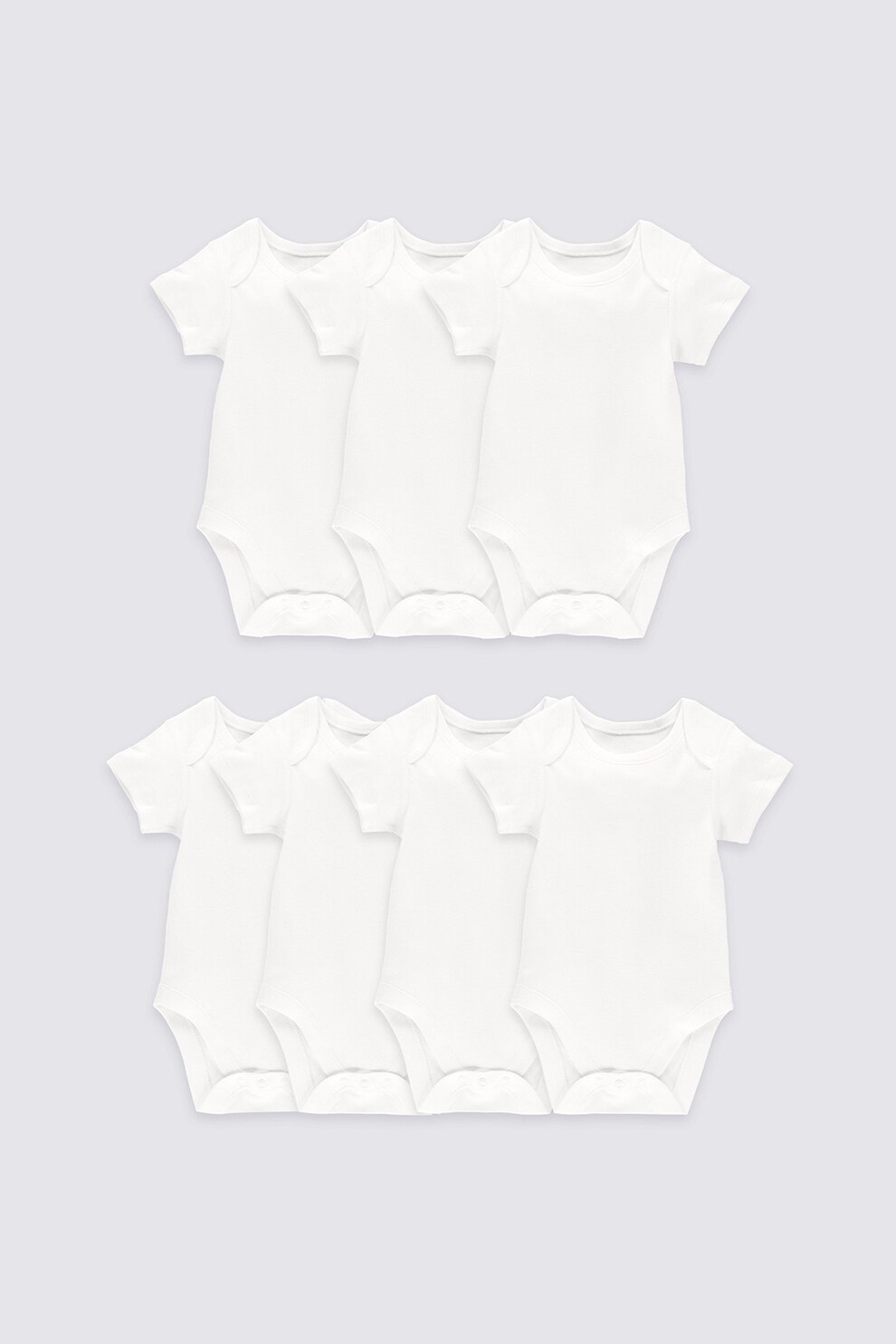 Marks & Spencer, Set 7 body-uri de bumbac, unisex, uni, Alb, Alb, 42 CM