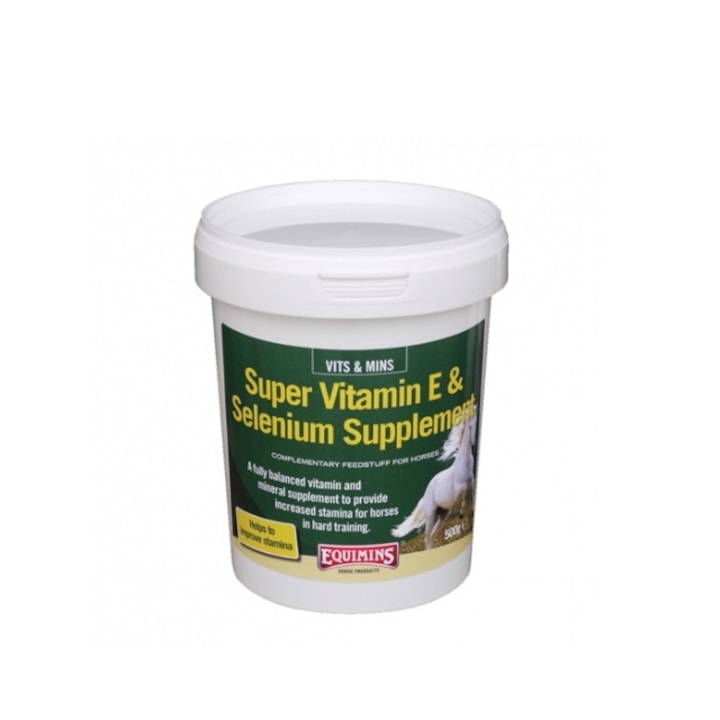 Supliment de vitamina E si seleniu pentru cabaline, Equimins, 500 gr