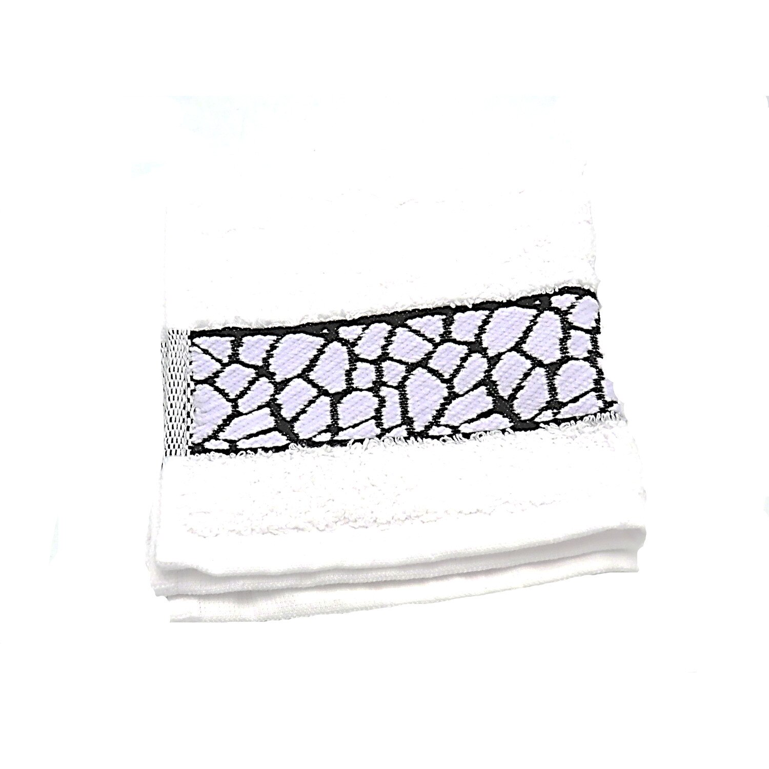 Prosop Karma Bumbac 100%,30x30cm, Alb cu imprimeu negru, Egipt