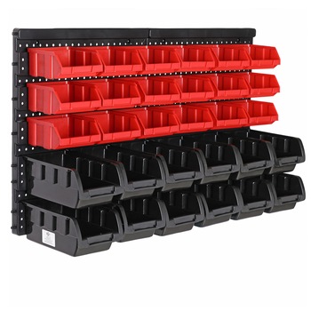 Organizator piese mici garaj, Montare perete, 31 piese Organizator piese mici garaj, Montare perete, 31 piese