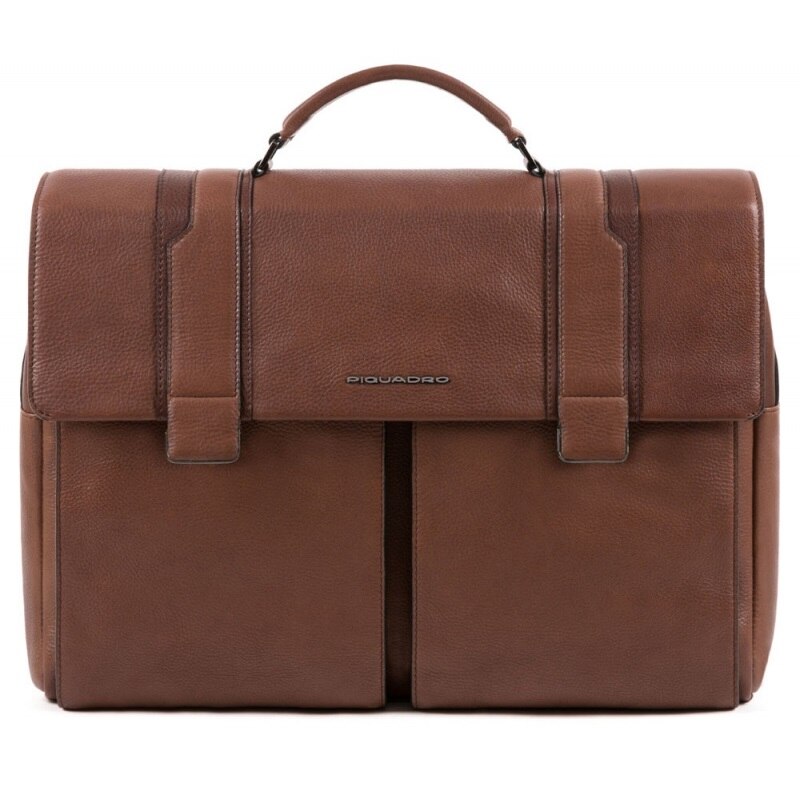 Geanta port laptop 15,6’’ si iPad®10,5’’/9,7”, din piele naturala, Piquadro, BCA4937S105/TM, maro