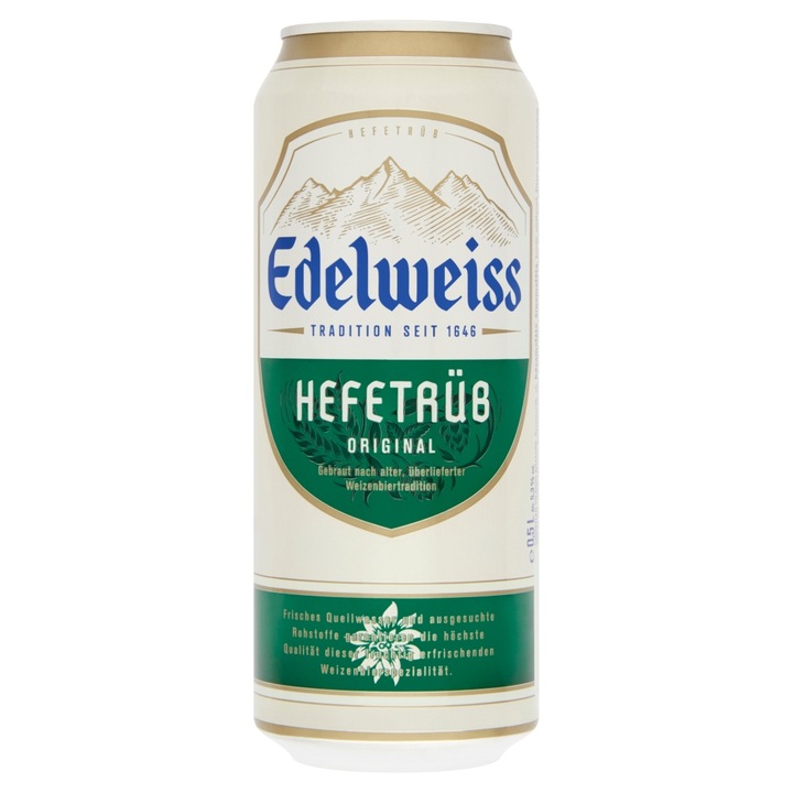 Edelweiss Hefetrüb 5,3%, dobozos búzasör, 0,5 l