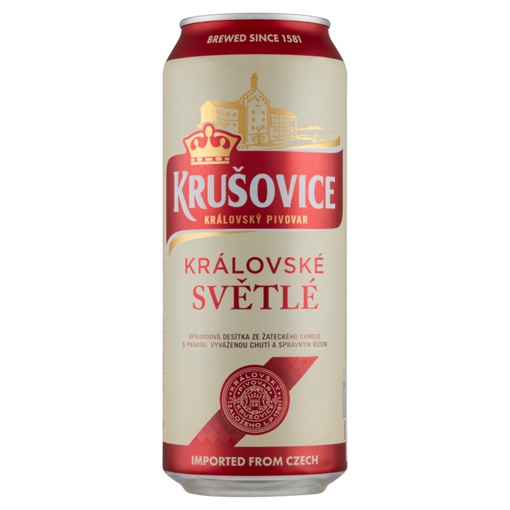 Krusovice Svetlé dobozos sör, 0,5 l