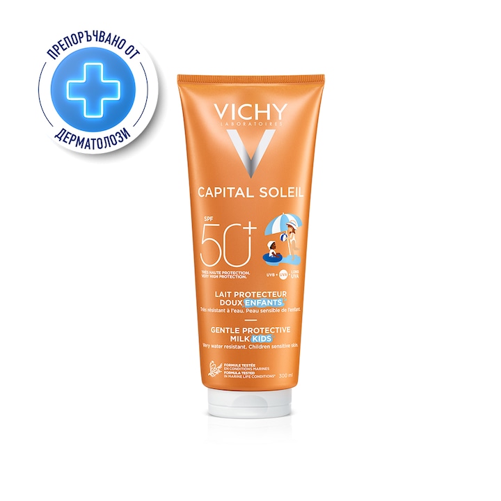Хидратиращо мляко за лице и тяло Vichy Ideal Soleil за деца SPF 50, 300 мл
