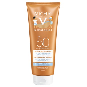 Lapte hidratant pentru fata si corp Vichy Ideal Soleil pentru copii SPF 50, 300ml Lapte hidratant pentru fata si corp Vichy Ideal Soleil pentru copii SPF 50, 300ml