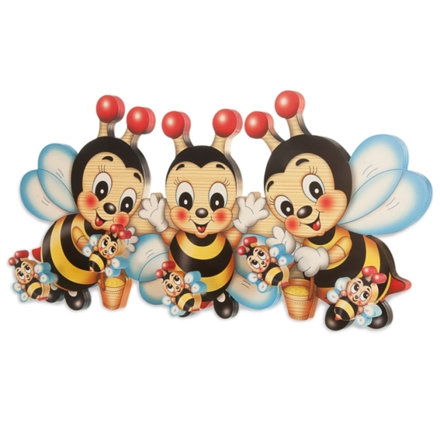 Cuier pentru copii din lemn cu 3 Albine