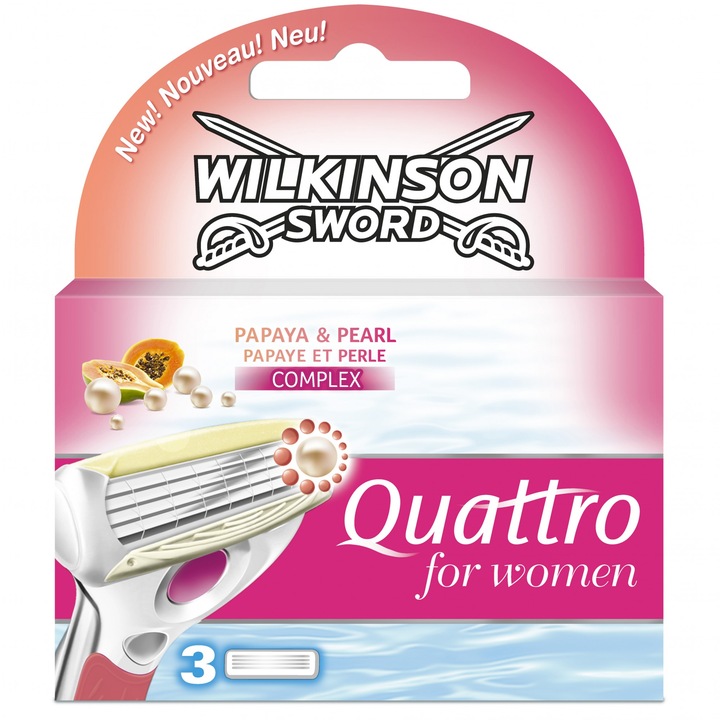 Резерва за самобръсначка Wilkinson Quattro for Women, 3 броя