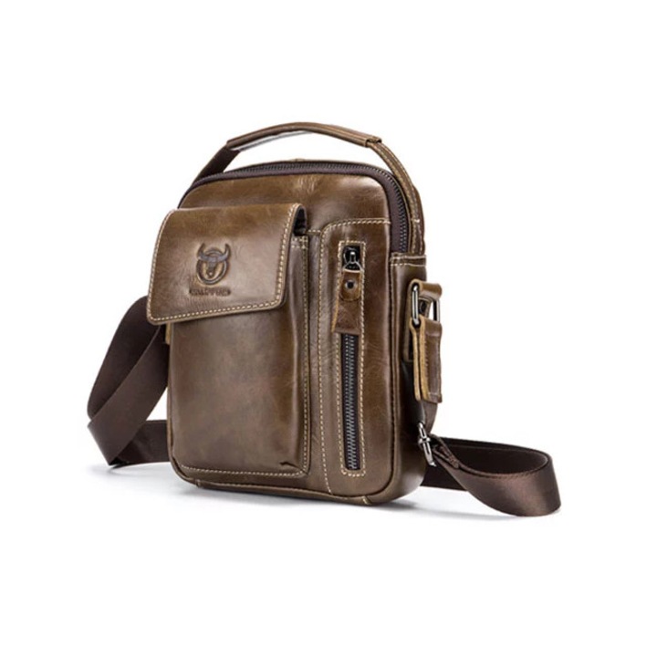 BullCaptain táska RM-1081, 100% természetes bőr, sötétbarna