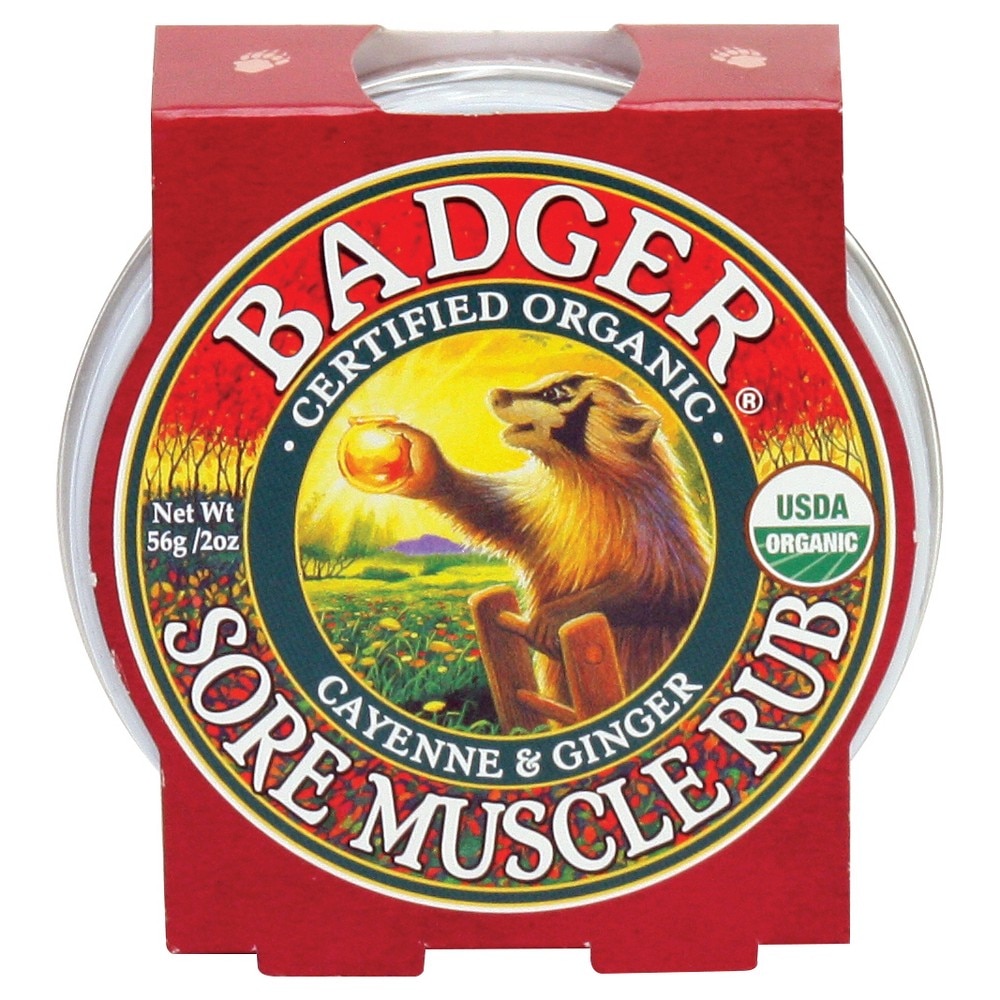 Mini balsam Badger masaj dureri musculare cu ardei Cayenne si ghimbir, 21 g
