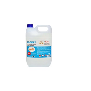 Gel dezinfectant de maini pe baza de alcool 75% cu glicerina si aloe vera K-SEPT 5L Gel dezinfectant de maini pe baza de alcool 75% cu glicerina si aloe vera K-SEPT 5L