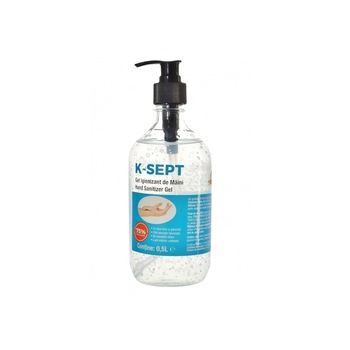 Gel dezinfectant de maini pe baza de alcool 75% cu glicerina si aloe vera K-SEPT 500 ML Gel dezinfectant de maini pe baza de alcool 75% cu glicerina si aloe vera K-SEPT 500 ML