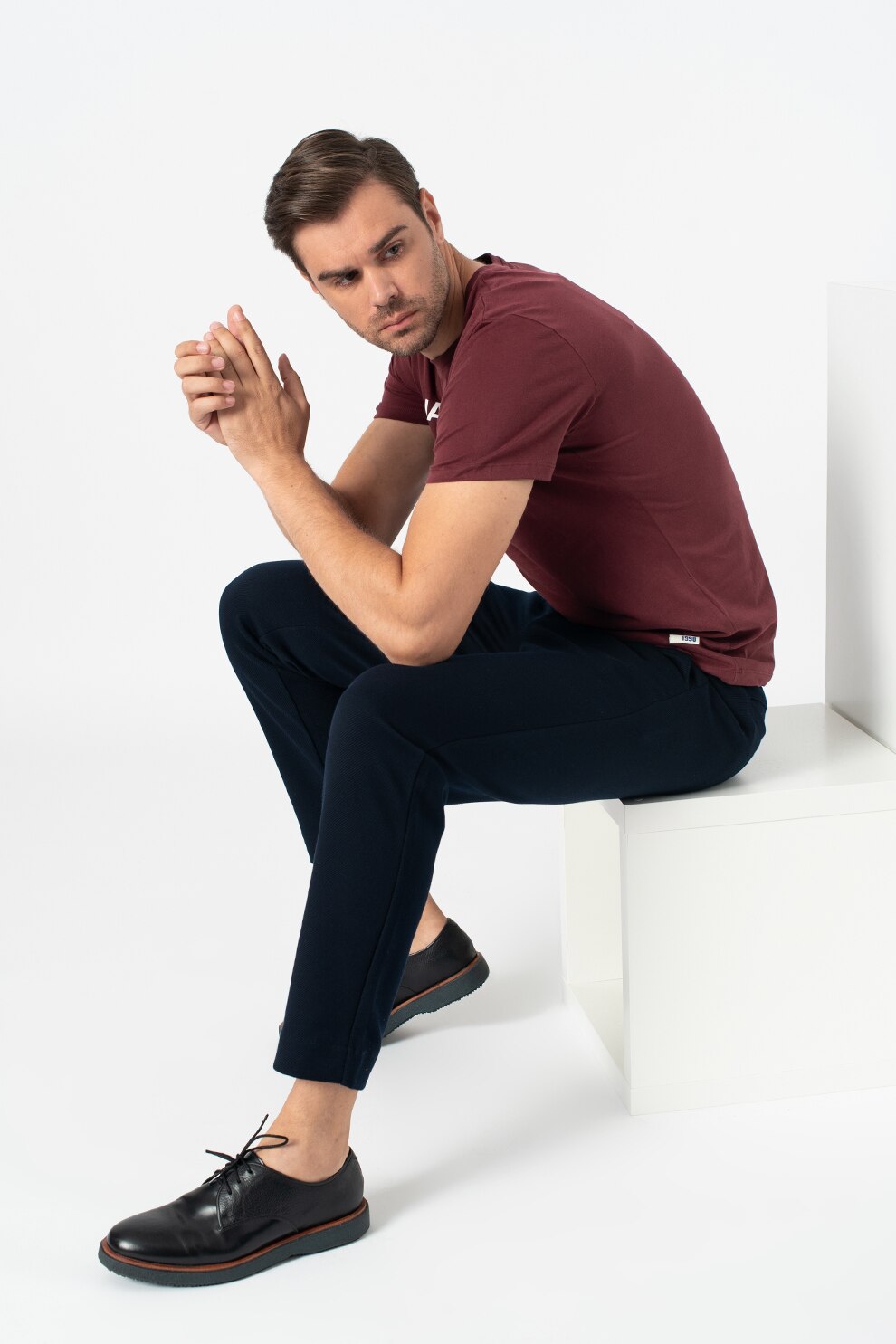 Selected Homme, Pantaloni crop conici Drew Hybrid, Bleumarin, S