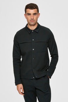 selected homme palton usor cu guler clasic verde inchis imagen 6_0_
0