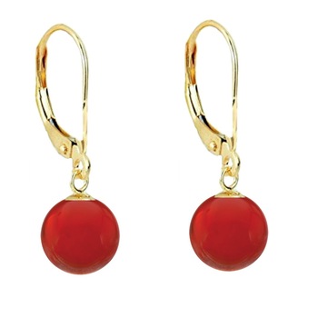 Cercei Aur Galben de 14 karate, Tortita Inchisa, cu Pietre Semipretioase Naturale de Carneol de 10 mm Cercei Aur Galben de 14 karate, Tortita Inchisa, cu Pietre Semipretioase Naturale de Carneol de 10 mm
