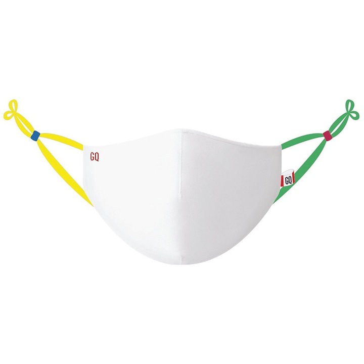 Детска маска Uwear GQWhite, Жълт/Зелен, за многократна употреба, памук/полиестер