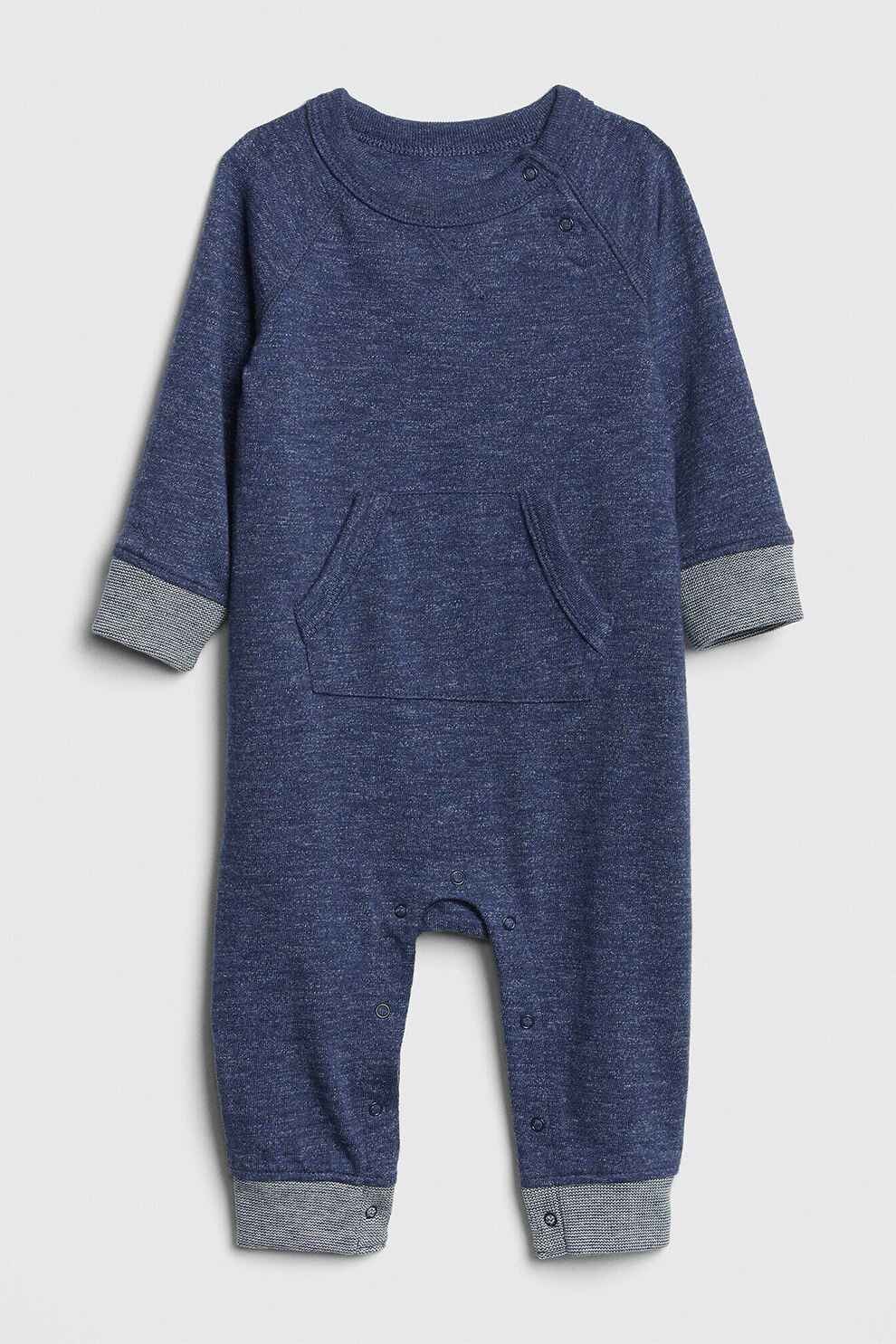 GAP, Salopeta cu buzunar kangaroo, Albastru inchis melange, 50 CM Standard