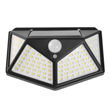 Lampa solara de perete cu 4 fete, senzor de miscare, 100 LED-uri, BK-100 Lampa solara de perete cu 4 fete, senzor de miscare, 100 LED-uri, BK-100