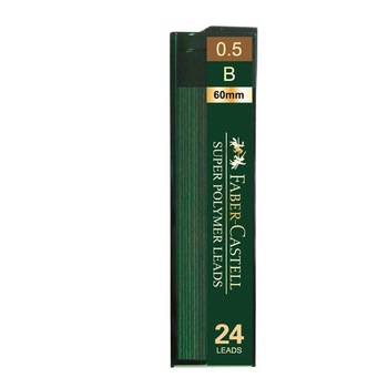 Mina Creion 0.5 mm Super-Polymer, Duritate B, 24 bucati, Faber-Castell Mina Creion 0.5 mm Super-Polymer, Duritate B, 24 bucati, Faber-Castell