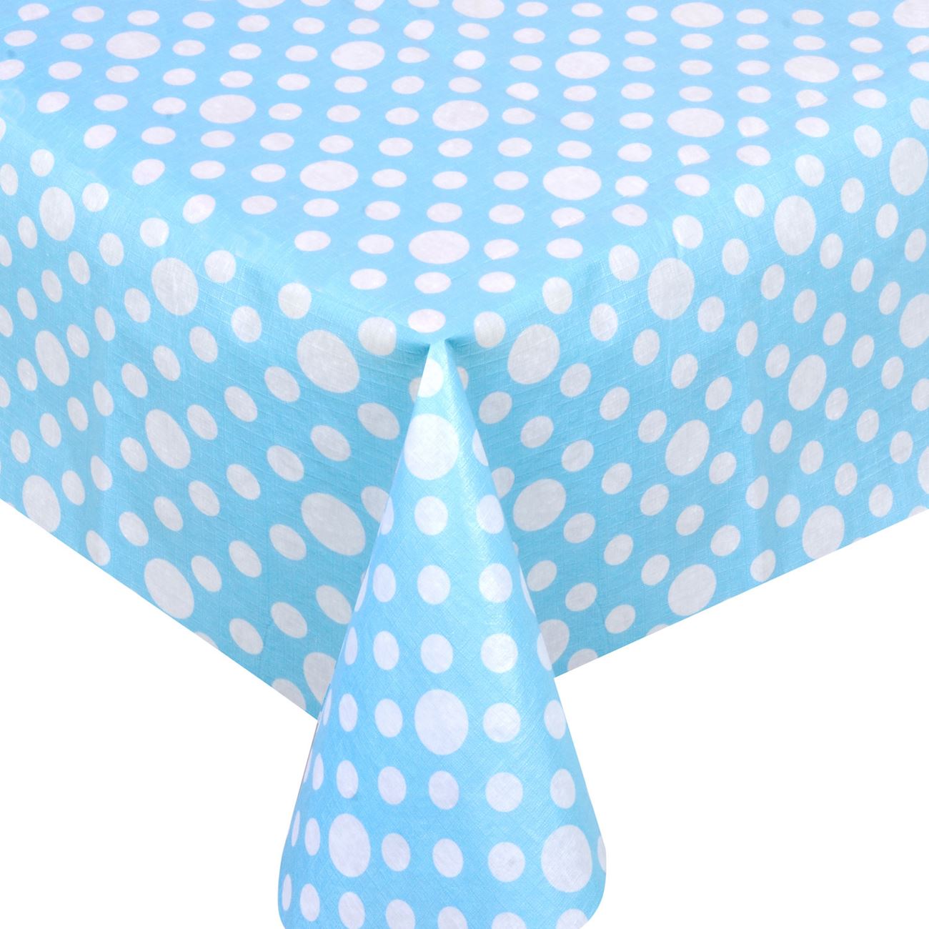 Fata de Masa, New Line, Model cu Buline, 179x132 cm, Plastic, Albastru/Alb